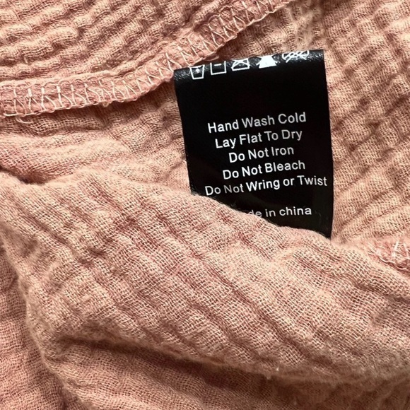 POL Lagenlook Waffle Knit Gauze Oversized Button Down Shacket Top Medium - Picture 7 of 9